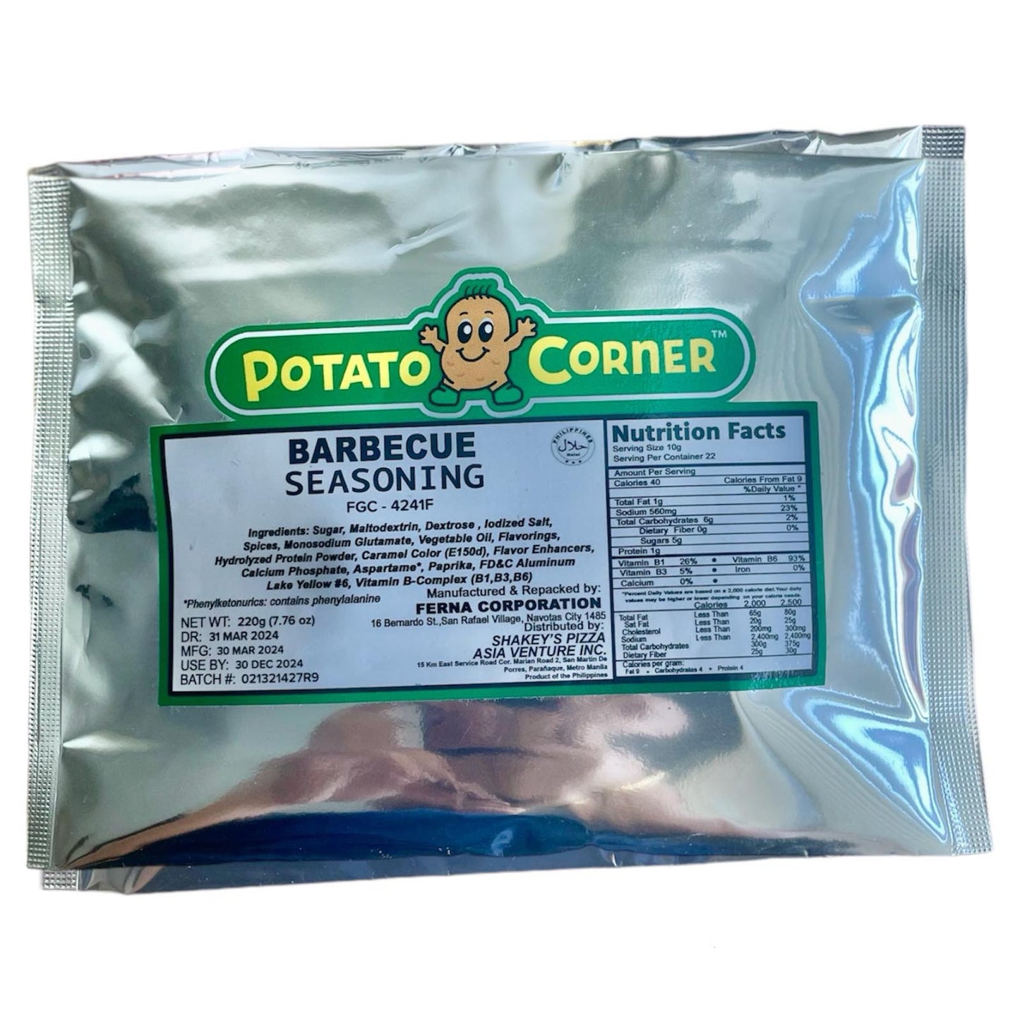 Potato Corner Barbecue | BBQ | Seasoning Powder 220GRAMS | Original | Authentic